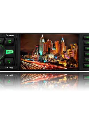 Автомагнітола fantom fp-4060 (black/green) 4.0"/вхід камери зад. виду, 2 виходи rca/bluetooth/4х50w