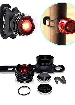 Ліхтар задній велосипедний ty-06/hj-016-1led stop red, waterproof, aluminum, 2хcr2032