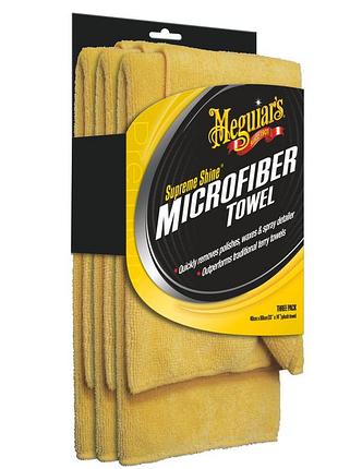 Набор микрофибровых полотенец meguiars supreme shine microfiber towel 40х60см 3 шт. meguiars x2020eu