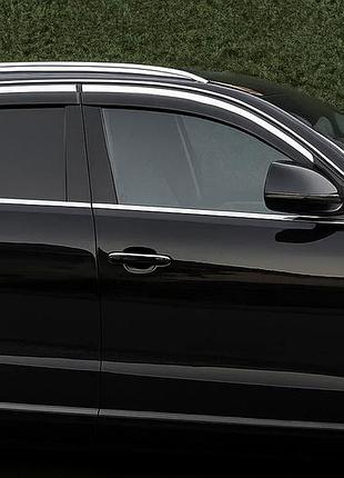 Ветровики с хромированным молдингом niken luxury (4 шт) для ауди q5 2008-2017 гг