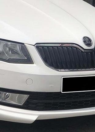 Передня lip накладка dpt v-1 (2013-2017, під фарбування) для skoda octavia iii a7 рр