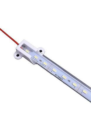 Стрічка алюміній 12v - 50см - білий холодний - (5730) - 1а 36led в корпусі з кріпленням