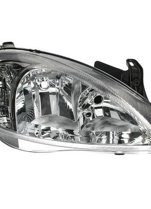 Фара передняя opel corsa c 2000-2003/combo c 2001-2010, правая h7/h7, прозрачная, электрическая регулировка, тип valeo, depo,