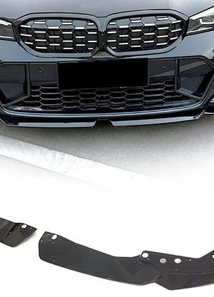 Передний сплиттер dpt v-2 (для 2022-2026, m technic, черный глянец) для bmw 3 серия g20/g21 2018- гг