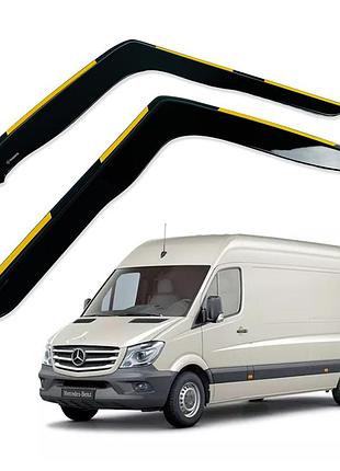 Дефлекторы окон (ветровики) mercedes sprinter w906 / vw crafter 2006-2018 2d (вст 2шт) (hawk)
