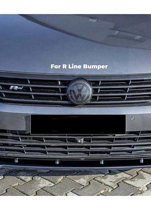 Передняя лип-накладка dpt v-1 (для r-li̇ne, 2015-2019 eu, черный глянец) для volkswagen passat b8