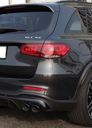 Задний диффузор с насадками на выхлоп (дизайн amg43) для mercedes glc x253 2015-2022 гг