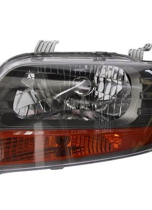 Фара передняя chevrolet aveo 2005-2006, левая h4, электрическая регулировка, серая рамка, depo, 222-1112l-ldem2