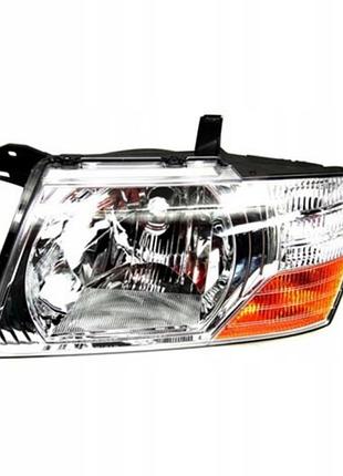 Фара передняя mitsubishi pajero 3 (v60/v70) 2003-2007, левая, электрическая/механическая регулировка, без ламп (h4/w21w/w5w),