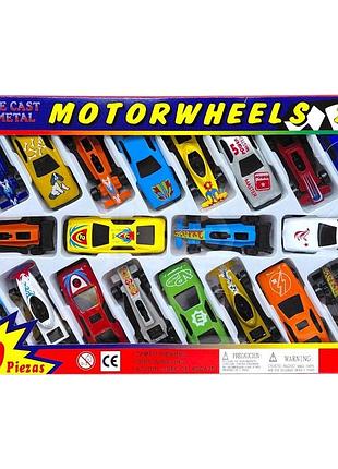 Набор машинок motor wheels 20 шт металлические 1 64 яркие мини авто для мальчика в коробке