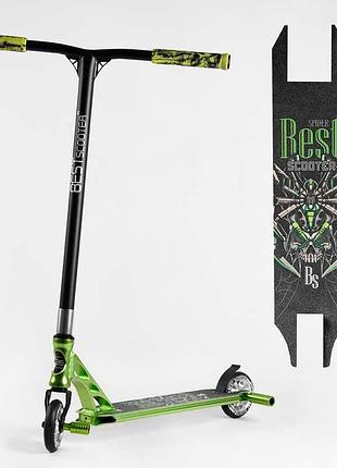 Самокат трюковый 53442 best scooter (4) hic-система, пеги, алюминиевый диск и дека, анодированная покраска, колёса pu, d=110мм,
