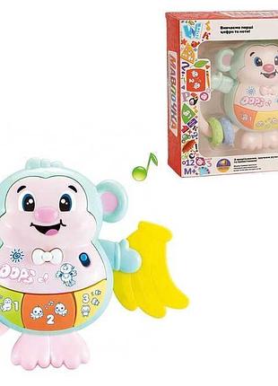 Музична мавпочка 59966 (72/2) "wtoys", озвучування укр. мовою, прорізувач, пальчикова гра, підсвіч., цифри, ноти, казки, пісні,