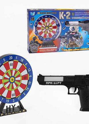 Пістолет з мішенню 94978 (48/2) "wtoys", звук, підсвічування, лазерний приціл, мішень на батарейках, в коробці
