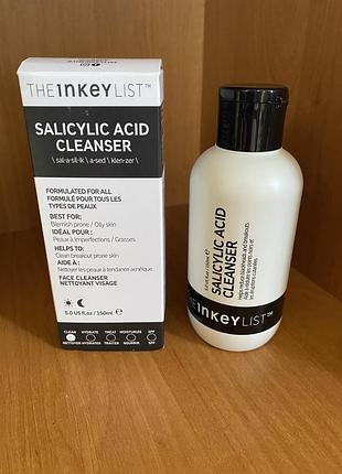 Гель для вмивання із саліциловою кислотою the inkey list salicylic acid cleanser