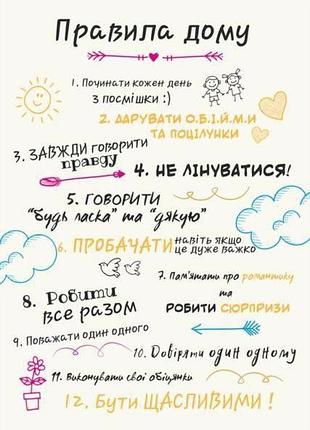 Правила дома, табличка с правилами дома, плакат с правилами дома, правила дома,