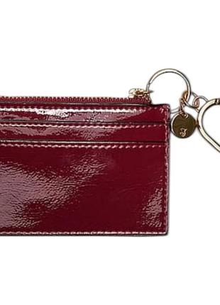 Візитниця victoria's secret classic card case keychain sangria red patent