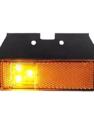 Светодиодный габаритный фонарь желтый с кронштейном 12-24v