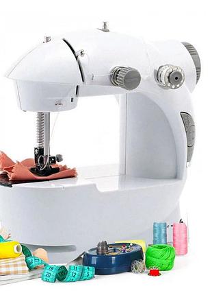 Швейная машинка 4в1 mini sewing machine sm-201 / машинка для шитья с адаптером и педалью