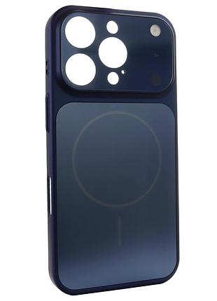 Чехол противоударный nofelet ag glass case с magsafe для iphone 16 pro max с защитой камеры синий