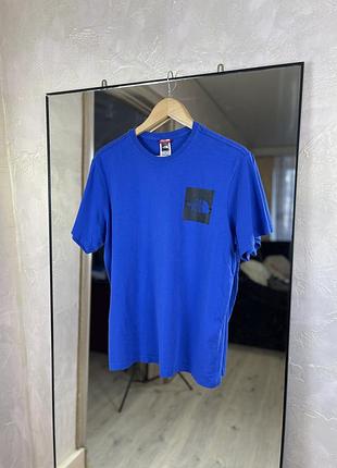 The north face fine box logo tee blue regular fit