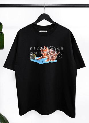 Футболка maison margiela чорного кольору
