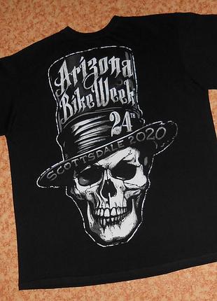 Футболка arizona bike week/skull/череп/hot leathers