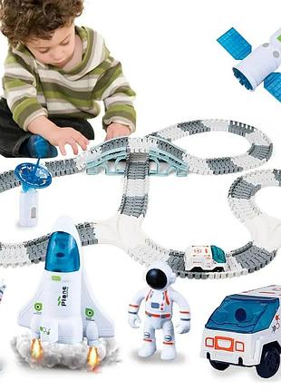Детский автотрек space explore на 332 деталей гибкий трек и космический аппарат | гоночный трек space explore на 332 деталей