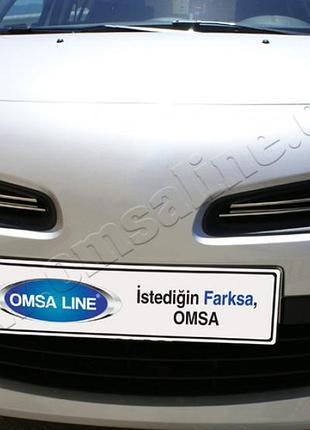 Накладки хромированные на решетку радиатора (4шт) renault clio 3 5d/3d/sw 2006-2010, omsaline, 6109081