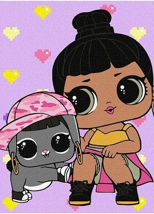 Картина по номерам "l.o.l. surprise! troopsurprise honey bun with bunny hun" 40х40 см
