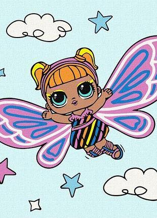 Картина по номерам "l. o. l. surprise! o. m. g. fairies flutterstar" 40х40 см