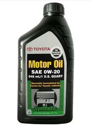 Моторное масло toyota/lexus motor oil 0w-20 sn, 0,946л toyota/lexus 002790wqte