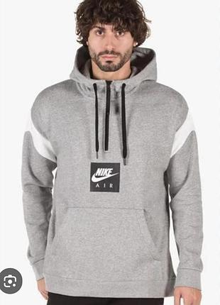 Сіра кофта толстовка nike air, з капюшоном