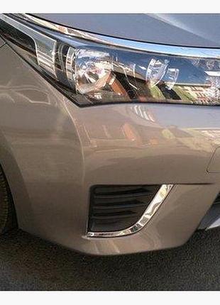 Накладки хромированные на противотуманные фары (2шт) toyota corolla 2013-2019, carmos, 64444680