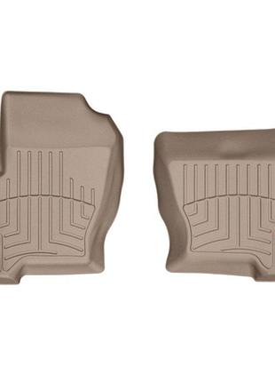 Коврики в салон land rover range rover sport 2005-2008, с бортом, передние, бежевые, weathertech 450461