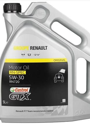 Моторное масло renault - castrol gtx rn 5w-30 rn 720 4x5л renault 7711658108