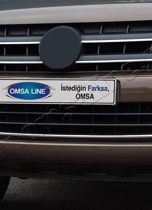 Накладка хромированная на передний бампер volkswagen amarok 2010-, omsaline, 7535085