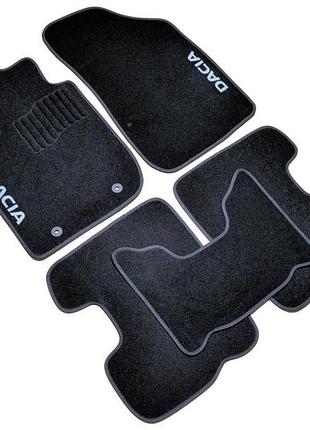 Коврики в салон (ворсовые) dacia logan 2004-2012, черные, 5шт, avtm blccr1113