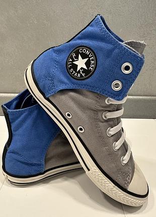 Кеди converse chuck taylor all star,розмір 37, поєднання сірого (передня частина) та синього (задня частина)
