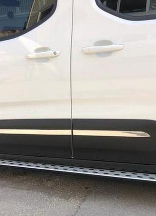 Накладки хромированные на молдинги дверей peugeot partner/rifter 2019-, carmos, 64567593