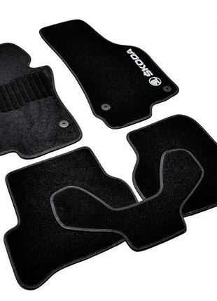 Коврики в салон (ворсовые) skoda octavia a5 2004-2013, черные, 5шт, avtm blccr1561