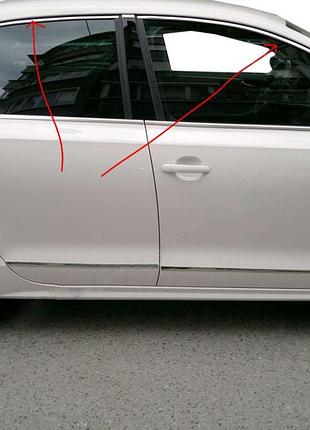 Накладки хромированные на стекла (верхние) (6 шт, нерж) volkswagen jetta 2011-2018, carmos, 6440419