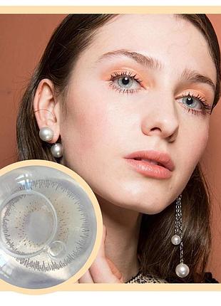 Лінзи кольорові для очей fresh lady без діоптрій світло-сірі з бежевою серединкою