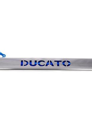 Накладка хромированная над номером (led-синий) fiat ducato 2006-, carmos, 6453405led