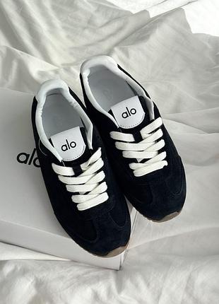 Стильні жіночі кросівки alo yoga sunset sneaker black чорні
