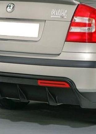 Диффузор заднего бампера skoda octavia a5 2004-2009 красные отражатели avtm skokta50409