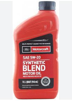 Моторное масло ford motorcraft synthetic blend 5w-20 sn+, 0,946л ford xo5w20q1sp