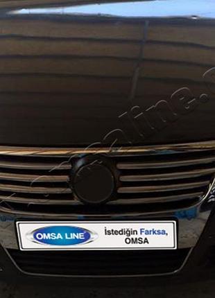 Накладки хромированные на решетку радиатора (8шт) volkswagen passat 2005-2012, omsaline, 7505081