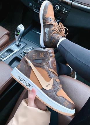 🍁💞nike x lv air jadon 1 retro high💞🍁женские демисезонные кроссовки найк джордан высокие1 фото