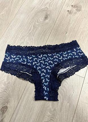Трусики бразилианы victoria ́s secret хлопковые в рубчик