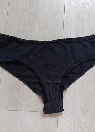 Базові чорні трусики котонові труси h&m l л 12 40 48
